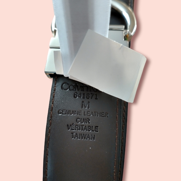 Belt Reversible 💯 Leather Calvin Klein size M - Picture 3 of 5